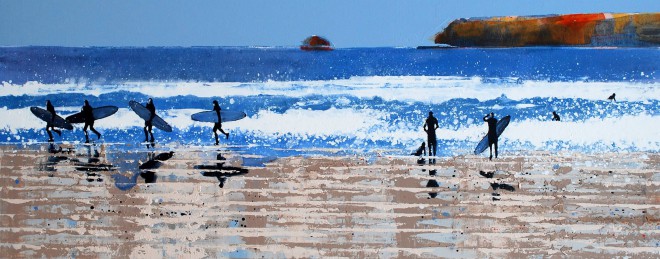 Bright Day at Polzeath, Cornwall. 