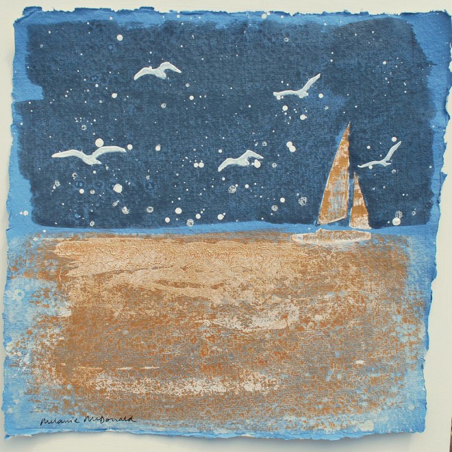 Evening sail and gulls, St. Mawes