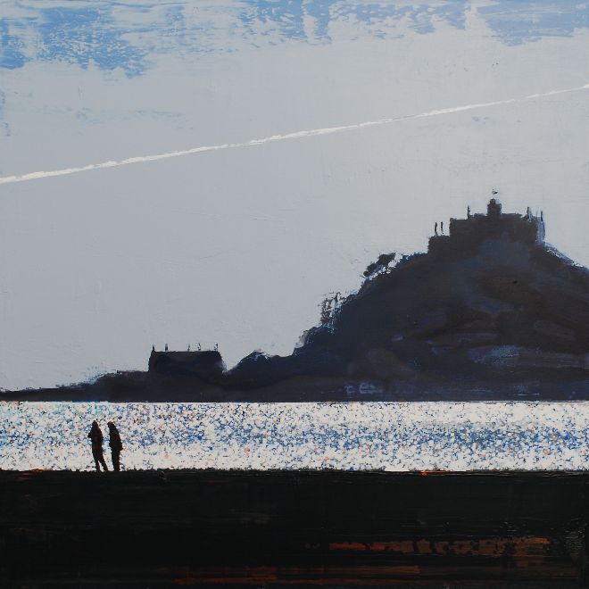 Late October Walk, St. Michael's Mount, Cornwall. Original or Print Available.