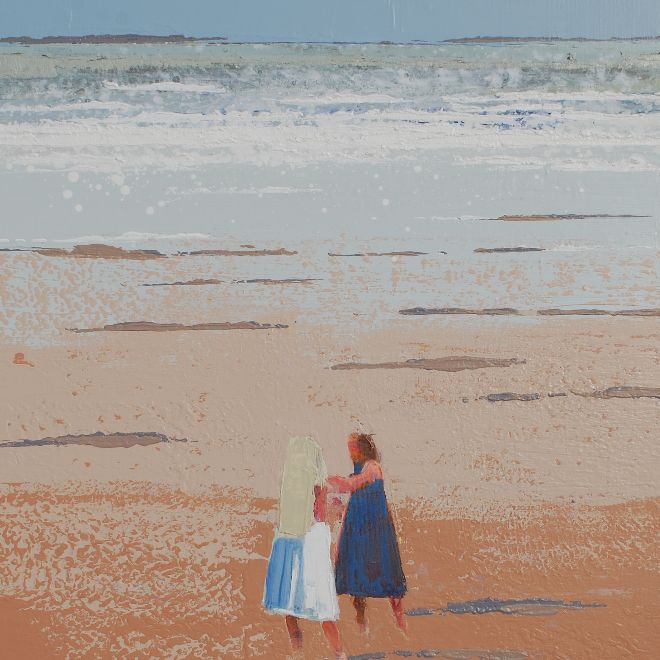 Sisters (Study), Lusty Glaze, Newquay, Cornwall. Original or Print Available.