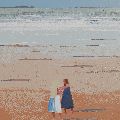 Sisters (Study), Lusty Glaze, Newquay, Cornwall. Original or Print Available.