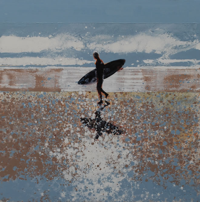Lone Surfer, North Cornwall Beach (Sold)