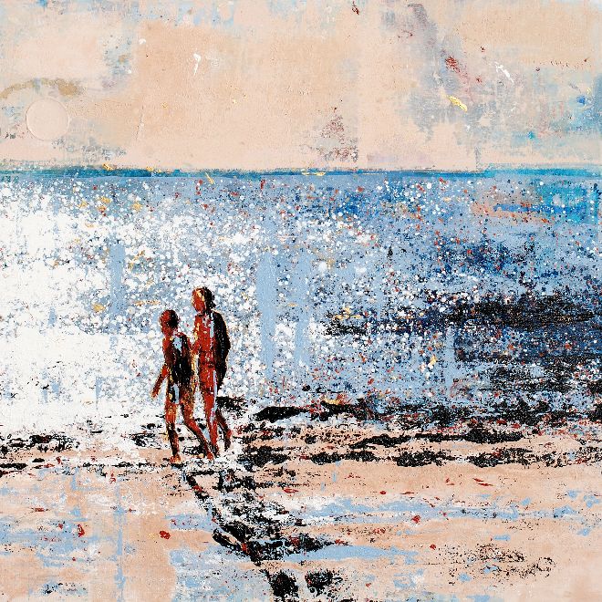 French Essence - Brittany Beach Walk. Original Painting or Print Available.