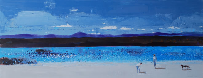 Distant Mountains of Skye from Arisaig, Scotland. Original Sold - Print Available.
