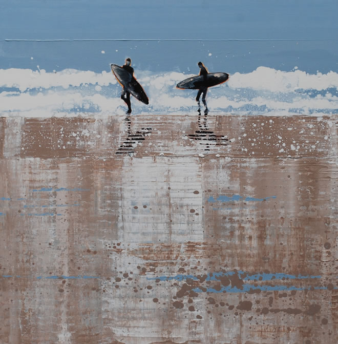 Early Evening Reflections, Polzeath, Cornwall. Original Painting Sold - Print Available.