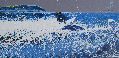 Polzeath - surfer, carving the lip. Original Painting and Print Available.