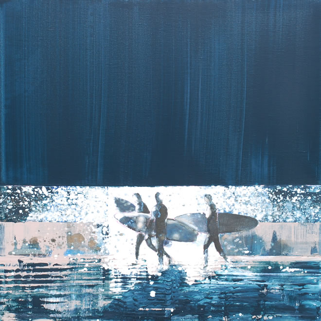 Moonlight Surfers, Fistral Beach, Cornwall (Sold)