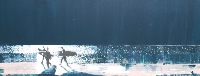 Night Surfers, Fistral Beach, Newquay, Cornwall (Sold)