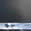 Night Painting with Surfers, Cornwall