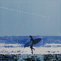 Summer Surfer and Plane Trail, Cornwall