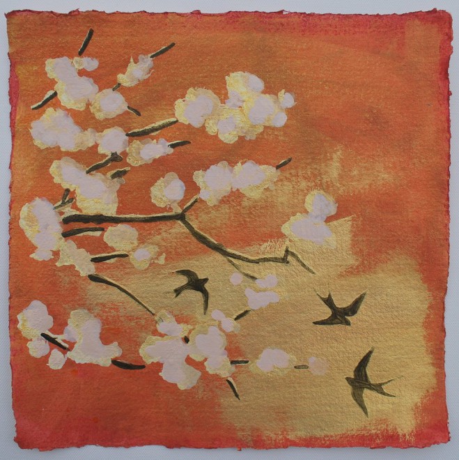 Swallows and blossom No. 2